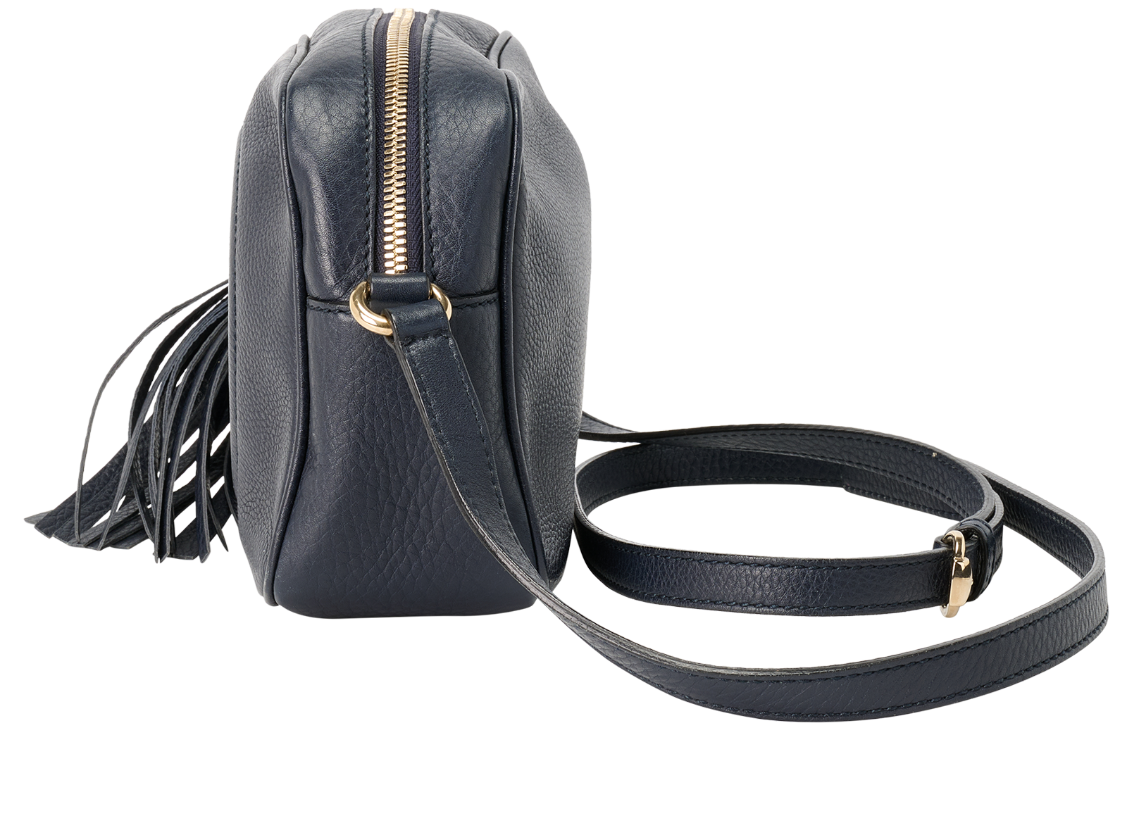 Soho Disco Tassel Camera Bag, &pound;450, Handbags, Blue, Leather, Bottom view